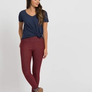 BNWT Knit Jeggings, Pin Dot Black Cherry